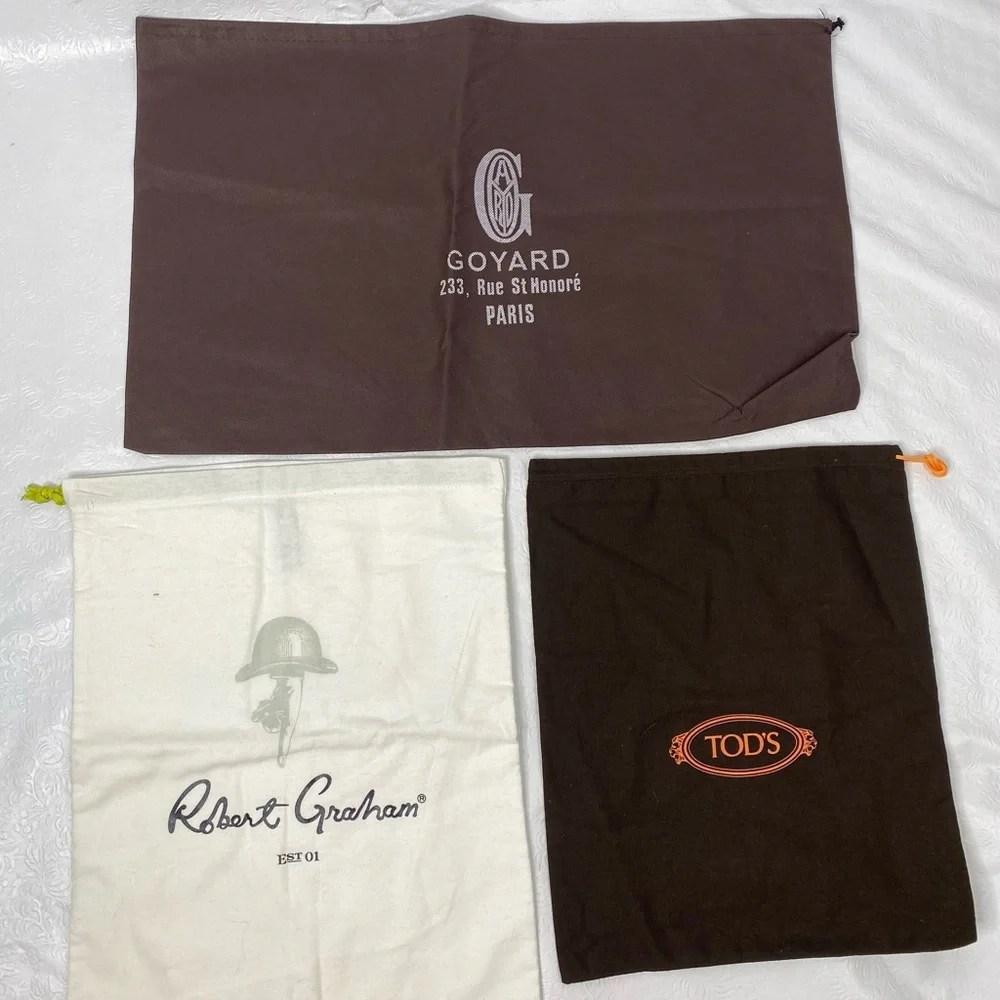 Lot of 13 shoe and handbag dust bags